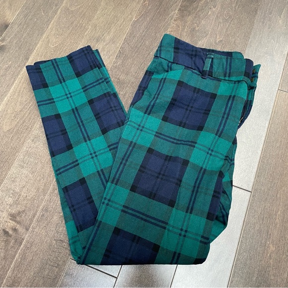 Old Navy Pixie Green/Blue Plaid/Tartan Pants - Picture 1 of 12